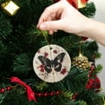 thumbnail image 6 of Funny Christmas Ornament,Black Butterfly With Red Blooms,Xmas Round Ceramic Pendant, 6 of 6