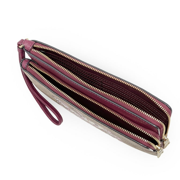ショルダーバッグ・ポシェット COACH Double Zip Wallet With Horse And Carriage Print CX590 Coach Women's Large Double Zip Wallet in Signature Canvas