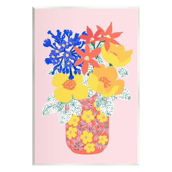 Stupell Industries Modern Patterned Flowers Botanical & Floral Painting Unframed Art Print Wall Art, 10 x 15