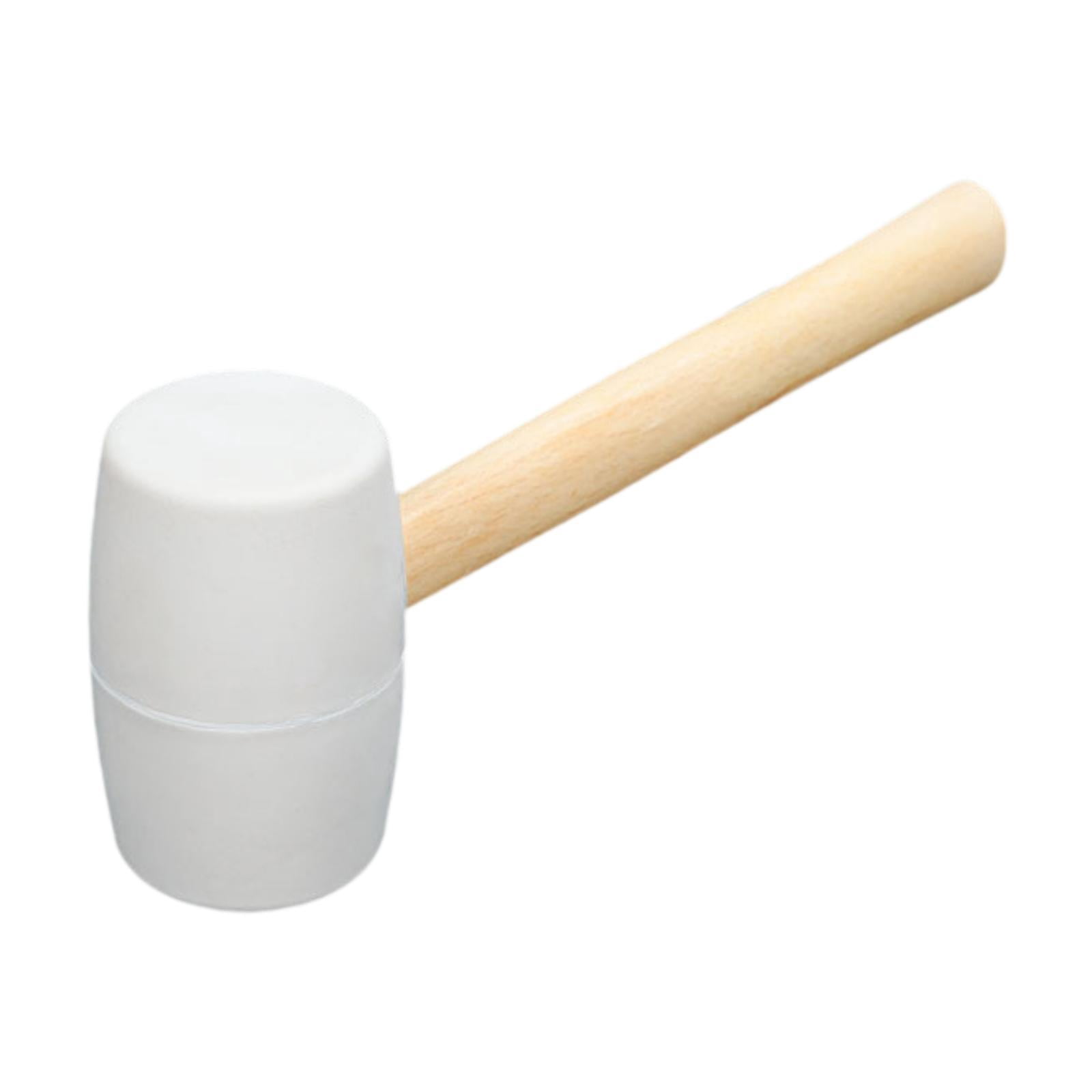 Colaxi Rubber Mallet Hammer Installation Hammer Lightweight White Rubber Head Mallet Rubber Hammer Head for Building Tent Stakes DIY 530g
