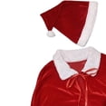 thumbnail image 4 of Capa de Navidad Bolas de felpa con cordones Mantón con sombrero Capa Rojo Vestido de lujo Adulto para Carnaval Vacaciones Navidad, 4 of 4