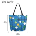 thumbnail image 5 of FORMRS Womens Canvas Tote Bag with Zipper Inner Pocket Shoulder Handbag, Blue Abstract, 5 of 7