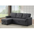 thumbnail image 3 of 83.75" L-Shaped Linen Sleeper Sofa Reversible Pull Out Couch with Storage Chaise, 3 of 4