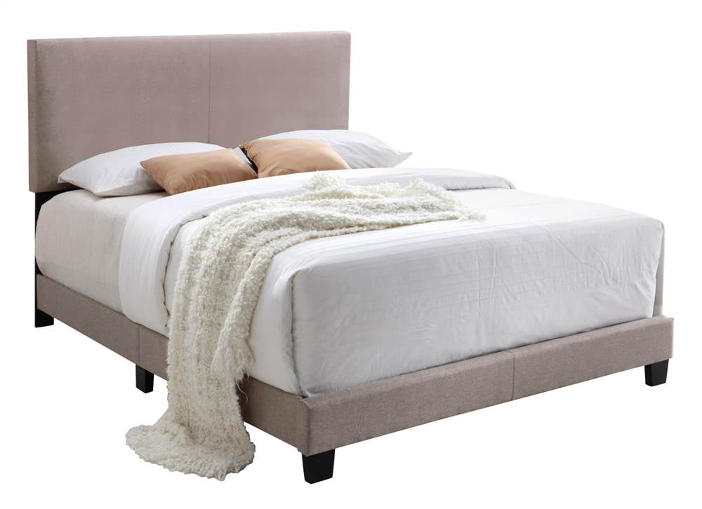 Jessica Cream Queen Bed in Polyester Fabric
