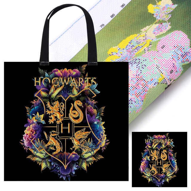 Kit de bordado Bolsa de bordado estampada con aguja/instrucción/hilos 40x40cm