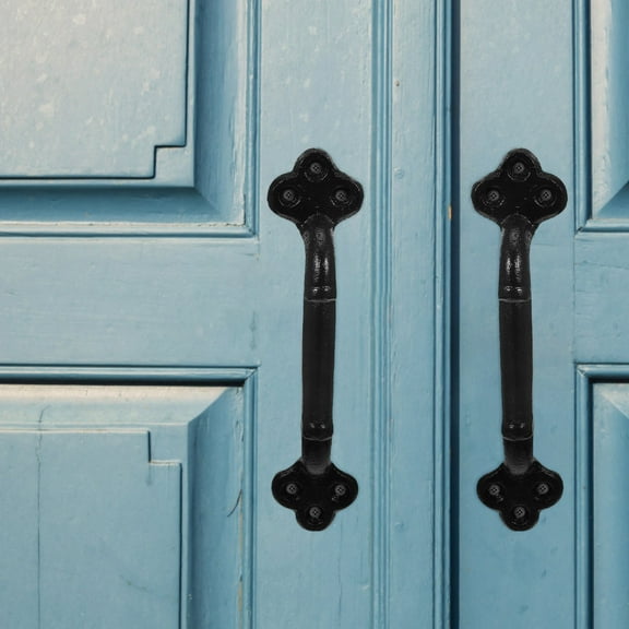 ADDHAT Dresser Pull Handles Black Cast Iron Vintage Door Handle 1Pcs