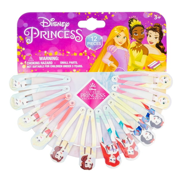 Disney Princesses Hair Snap Clips, 12 Pieces