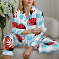 thumbnail image 4 of Wukai Flowers and Lady Bugs Print Women's Pajama Set - Soft Long Sleeve Sleepwear for Comfort and Style-Small, 4 of 9