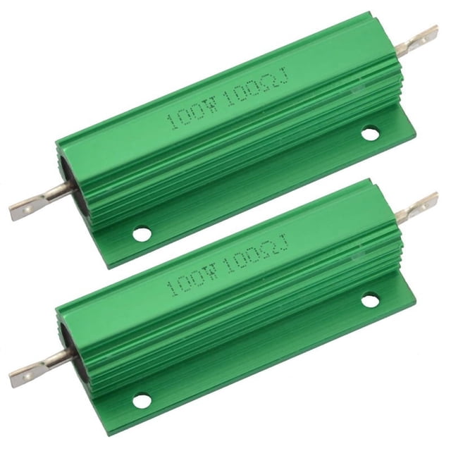 Resistencia de potencia bobinada de 100 W y 100 ohmios con carcasa de aluminio, 2 unidades