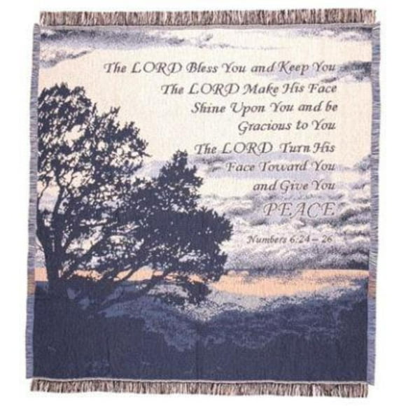 "Lord Bless You" Bible Verse Numbers 6:24-26 Afghan Throw Blanket 48" x 60"