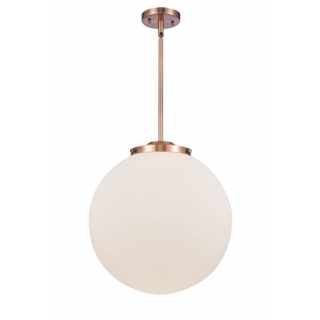 221-1S-AC-G201-16-Innovations Lighting-Beacon - 1 Light Pendant In Industrial Style-17 Inches Tall and 16 Inches Wide-Antique Copper Finish-Matte
