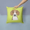thumbnail image 2 of Caroline's Treasures BB1301PW1414 Checkerboard Lime Green Beagle Canvas Fabric Decorative Pillow , 14Hx14W, multicolor, 2 of 4