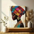 thumbnail image 6 of African Woman Headwrap Canvas Wall Art，Perfect for Living Room，Bedroom，Bathroom，Office and Hallway Decor, 6 of 8