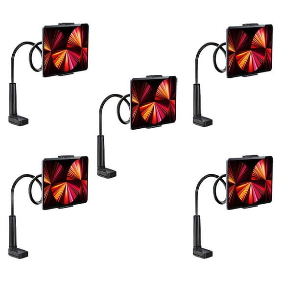 5-Pack Fenzer Gooseneck Tablet Holder Stand for Bed Desk Table Adjustable Flexible Arm Mount Clamp Compatible with iPad Air Mini |Galaxy Tabs | Fire | Switch | Phone or Other 4.7-10.5" Devices