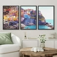 thumbnail image 2 of PixonSign Framed Canvas Print Wall Art Set Amalfi Cityscape Coastal Mediterranean Sea Italy Urban Architecture Photography Realism Scenic Landscape Decorative Multicolor for Bedroom - 24"x36"x3 Black, 2 of 5