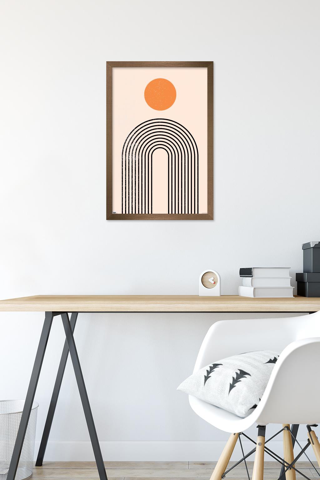 Abstract - Geometric Shapes in Balance Wall Poster, 14.725" x 22.375", Framed