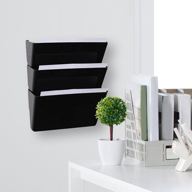 Soporte para periódicos y revistas montado en la pared Baoblaze organizador de oficina 31,5 cm x 33 cm