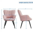 thumbnail image 3 of Alden Design Upholstered Fabric Modern Accent Chair, Pink, 3 of 6