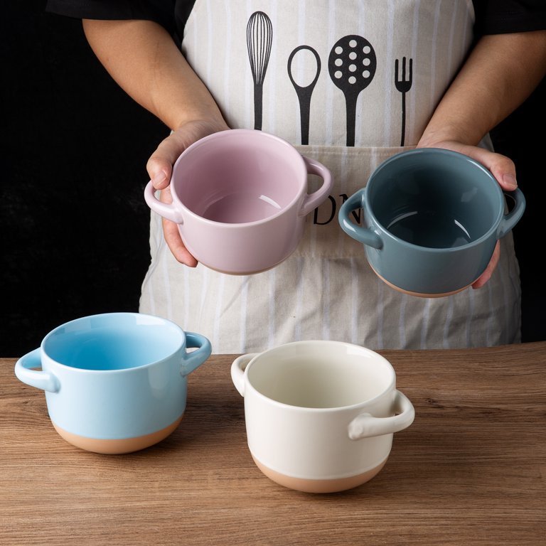  AmorArc 24 oz Soup Mugs with Handles, Jumbo Ceramic