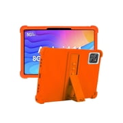 Silicone Case for FITIFUN 10 inch, Soft Flexible Shockproof Protective Tablet Cover, Anti-Scratch & Lightweight Slim Design-Orange