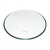 Round Artistic Glass Vessel Kitchen Sink - Clear