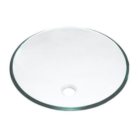 Round Artistic Glass Vessel Kitchen Sink - Clear