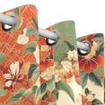 thumbnail image 3 of Bohemia Flowers Grids Curtains Grommet Black Out 63 Inch Length Curtain Drapes for Bedroom Living Room 2 panels set, 3 of 5