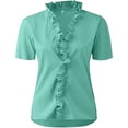 thumbnail image 3 of Blusas De Verano Camiseta suelta para mujer con volantes simples, camisas para mujer, blusas para mujer (verde XL) Cgtredaw para Mujer Verde T L, 3 of 8