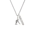 thumbnail image 2 of Delight Jewelry Silvertone Gymnast Balance Beam Silvertone Live the Life You Have Imagined Bar Charm Necklace, 23", 2 of 4