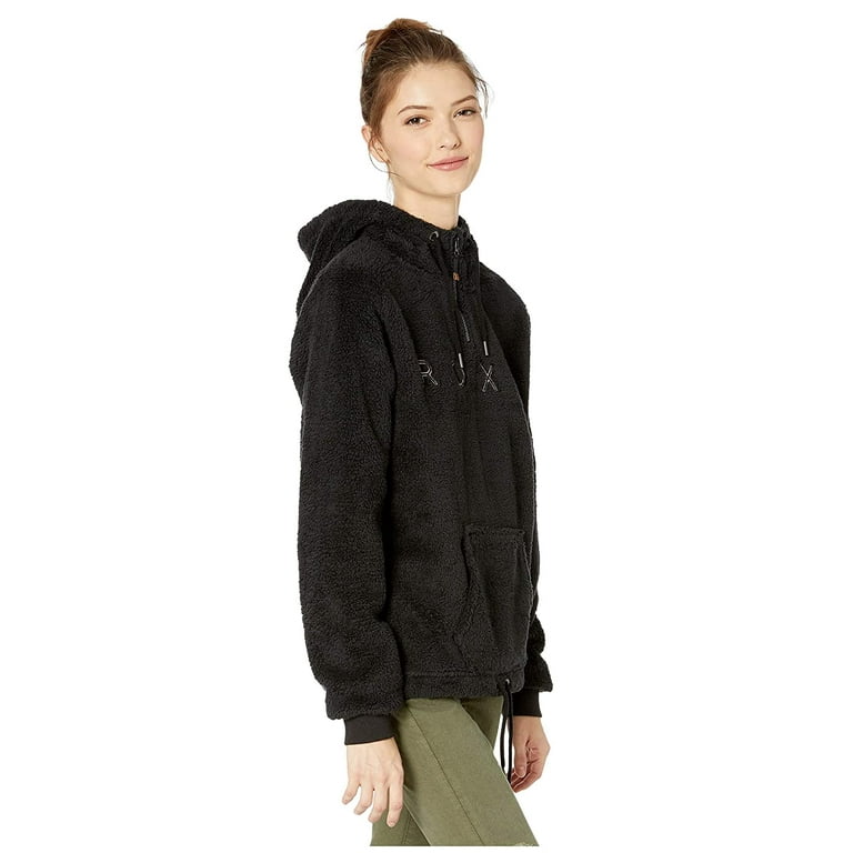 Roxy Pluma Sherpa Hoodie True Black Walmart