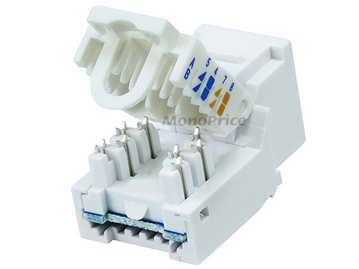 Monoprice Cat5E RJ-45 Toolless Keystone Jack in White - Walmart.com