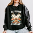 thumbnail image 2 of Nashville Music City Guitar Grunge - Womens Lightweight Garment Dyed Sweatshirt, 2 of 7