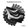 Abstract Black White Swirls Placemats Set of 4, Heat Resistant Place