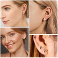 thumbnail image 3 of Lancharmed Silver Plated Earrings for Mother,6 Pairs Daisy Love Round Butterfly Earring Valentines Gift, 3 of 8