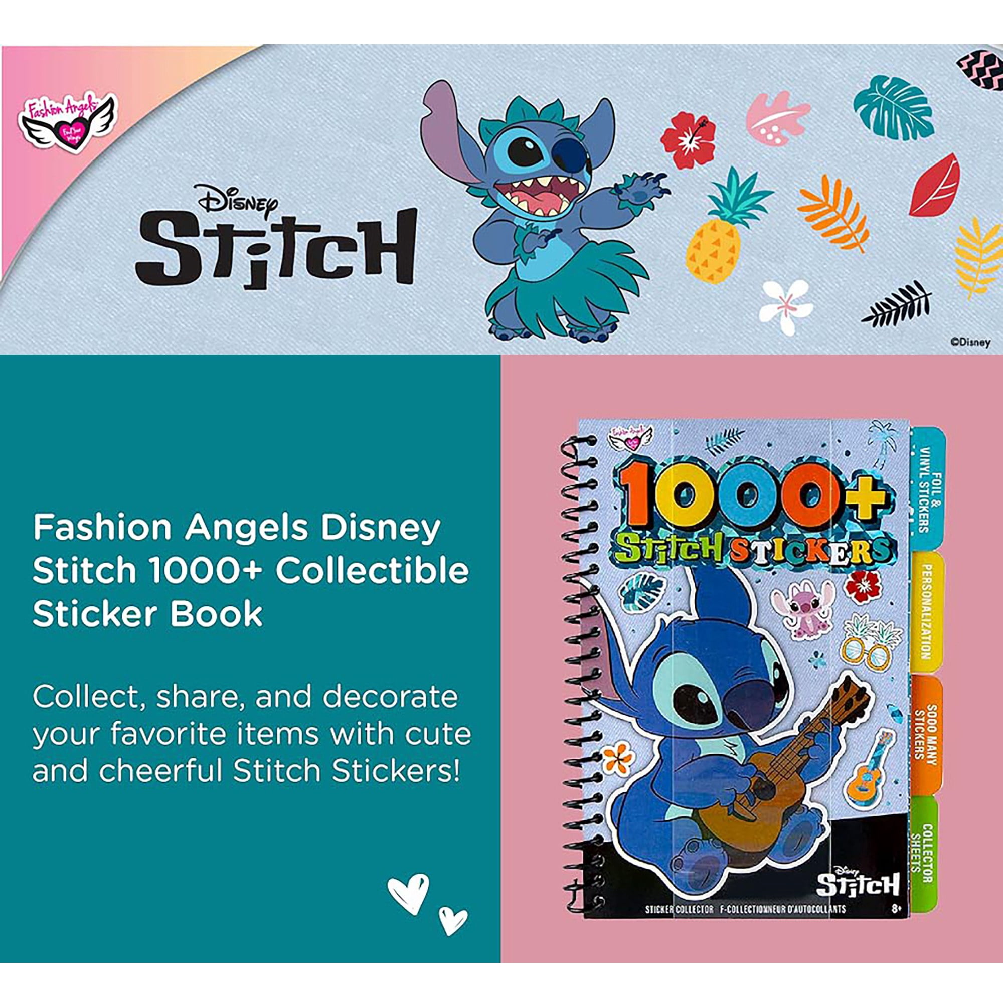 Fashion Angels: Disney Stitch - Journal Gift Set - Stationary Kit, 80 Page Book, 4 Gel Pens, 100+ Stitch Stickers, 4 Erasers, 4 Rolls Of Tape, Kids 6+