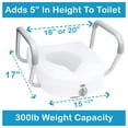 thumbnail image 3 of Lwory E-Z Lock Raised Toilet Seat With Handles, 5" Toilet Seat Riser with Arms, Fits Most Toilets, Handicap Toilet Seat, 3 of 7