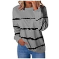 thumbnail image 3 of NOLDARES Women's Casual Crew Neck Sweatshirt Loose Soft Long Sleeve Pullover Tops(Z1-Grey,XXL), 3 of 6