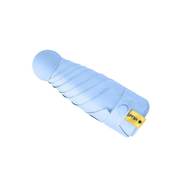 Billuyoard Paraguas lluvioso Mini sombrilla Protección solar Diseño plegable Ligero Multicolor Regalo dulce Atractivo Pequeño Paraguas de lluvia Cielo azul