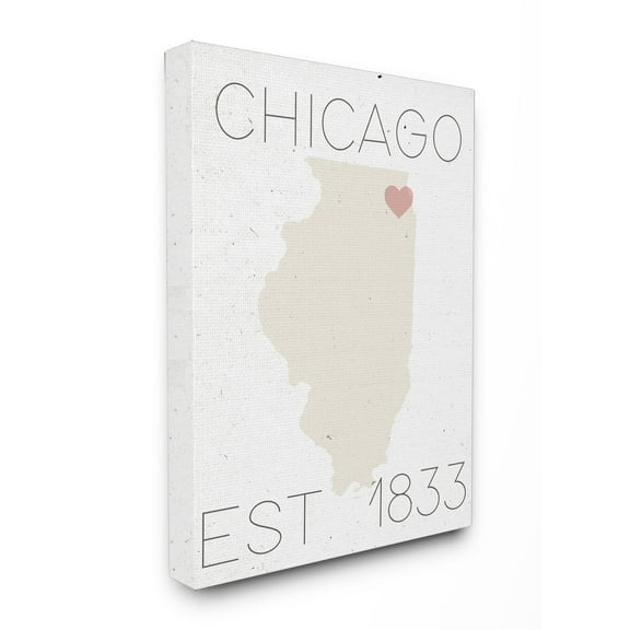 Stupell  Chicago Est 1833 Stretched Canvas Wall Art 30 x 40