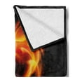 thumbnail image 2 of Dragon Soft Flannel Fleece Throw Blanket, Abstract Fiery Creature on Black Background Illustration, Cozy Plush for Indoor and Outdoor Use, 50" x 70", Orange Black, by Ambesonne, 2 of 5