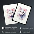 thumbnail image 2 of Pure White Cat Lovers Gift Watercolour Pet Portrait Painting Artwork Artwork Framed Wall Art Print A4, 2 of 5