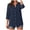 Blue_1, variant on Godom Womens 3/4 Sleeve Button Down Shirts Cotton Linen Tops V Neck Casual Loose Fit Blouses