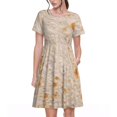 thumbnail image 1 of Easygdp Tortilla para Vestido Transpirable de Mujer, Vestido Suelto de Manga Corta con Pliegues y Bolsillos para el Verano, 1 of 6
