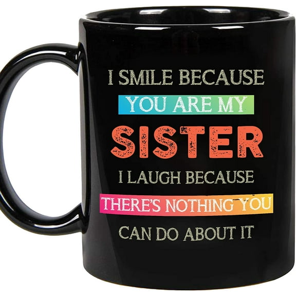 Mothers Day Sister Gifts-Big Sisters-Little Sister, Funny Coffee Mug Cup Ideas, Happy Funny Mugs From Brother and Sister on Birthday, Christmas Coffee Mug (Black11oz)