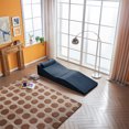 thumbnail image 3 of Foldable Tatami Lounger Sofa Bed, High-Density Sponge, Velvet Upholstery, Blue, 80.31 Inch Length, Portable Design, No Assembly Required for Living Room Bedroom Balcony Office, 3 of 10