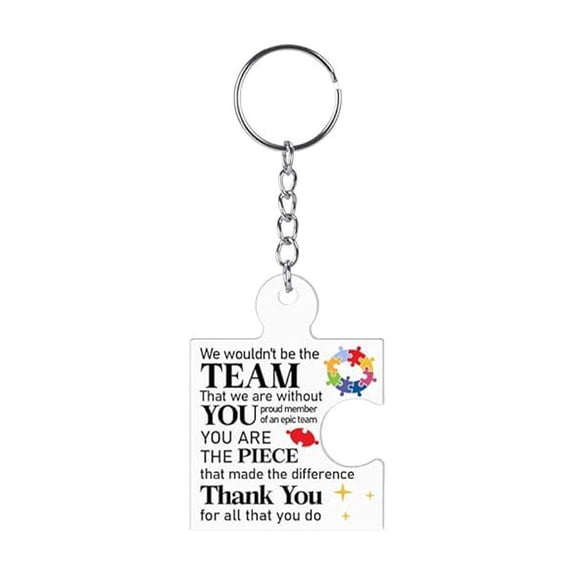 1 Pc Team Appreciation Gifts Bulk for Coworker Employee Staff, Thank You Keychains Gift Set, Acrylic Puzzle Piece Keychains, Bulk Thank You Keychains, Gift Set for Employee, Staff, Teamwork