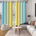 thumbnail image 3 of Lfeey Blackout Curtain for Living Room 63 inch Length, Light Blue Yellow Gradient Curtain, 2 Panels, 3 of 7