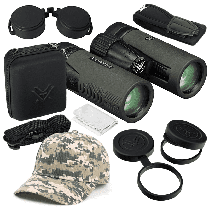 Vortex Optics DB212 Diamondback HD 8x32 Binocular with Free Hat (Camo