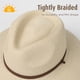 thumbnail image 2 of Gorro de sol FURTALK para mujer, paja, ala ancha, estilo Panama Fedora, color beige, 2 of 7
