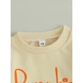 thumbnail image 3 of ZAXARRA Infant Baby Girls Pants Sets Long Sleeve Letter Print Sweatshirt Solid Color Flared Pants Sets, 3 of 6